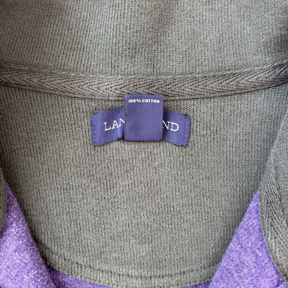 Lands End Mens Purple 1/4 Zip Pullover Sweater Size XL Cotton Heritage Classic - Picture 5 of 11